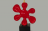 Настольная лампа с абажуром 540-049 Высота 70 см 1хЕ27 черный/красный/зеркальный