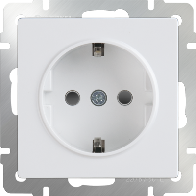 Розетка с заземлением и шторками белая Werkel W1171101 (WL01-SKGS-01-IP44)