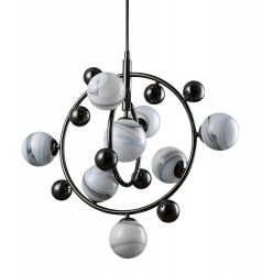 Светильник подвесной Crystal Lux SALVADORE SP8V BLACK CHROMIUM