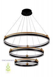 Люстра Crystal Lux FERNANDO SP158W LED D400+600+800 BLACK/GOLD