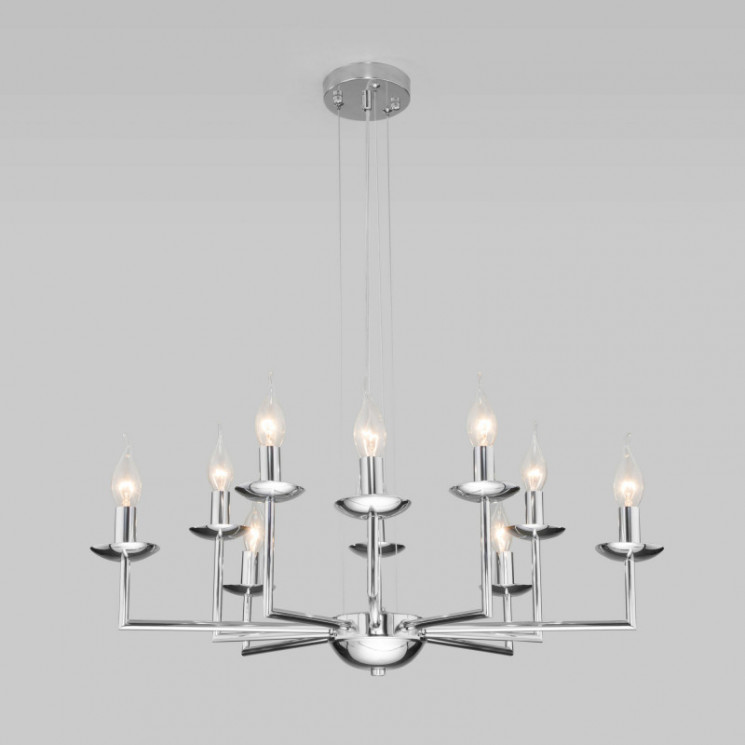 Подвесная люстра Eurosvet 60150/10 хром CARISO