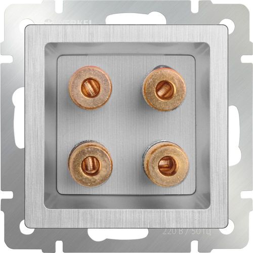 Акустическая розетка Werkel W1185009 (WL09-AUDIOx4 серебрянная рифленая)
