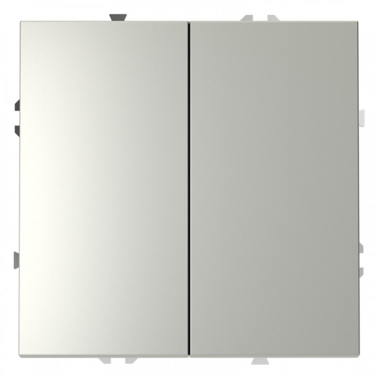 Выключатель двухклавишный проходной VOLTUM VLS020305 сталь