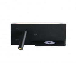 Kink Light 08075R,19 Бра Норти черный (правое) w11*30 h12 Led 3W (3000K), с разъёмом USB, беспроводная зарядка