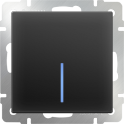 Выключатель одноклавишный  с подсветкой черный матовый Werkel W1110108 (WL08-SW-1G-LED)