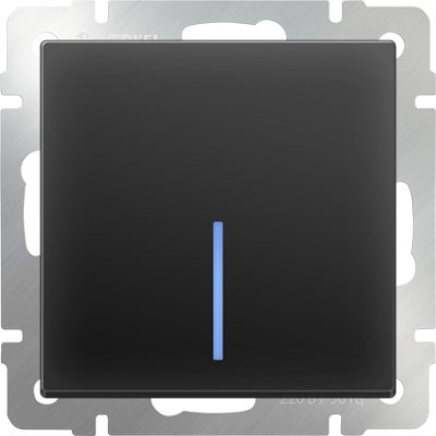 Выключатель одноклавишный  с подсветкой черный матовый Werkel W1110108 (WL08-SW-1G-LED)