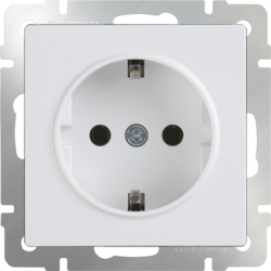 Розетка с заземлением белая Werkel W1171001(WL01-SKG-01-IP20)