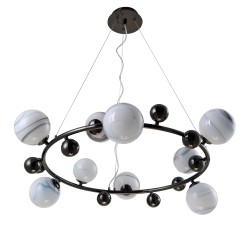 Светильник подвесной Crystal Lux SALVADORE SP9H BLACK CHROMIUM