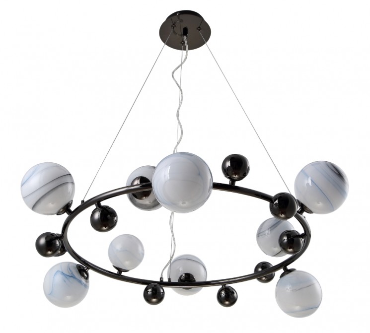 Светильник подвесной Crystal Lux SALVADORE SP9H BLACK CHROMIUM