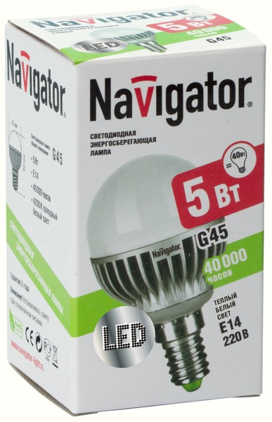 Лампа Navigator 94 265 NLL-G45-5-230-2.7K-E14