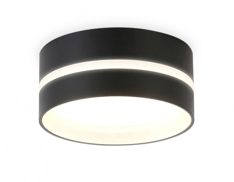 Накладной точечный светильник GX53 с акрилом TN5392 SBK/FR черный песок/белый матовый GX53 IP44 D85*55 Ambrella Light TN5392