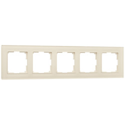 Рамка на 5 постов (молочный, стекло) W0051141 Werkel