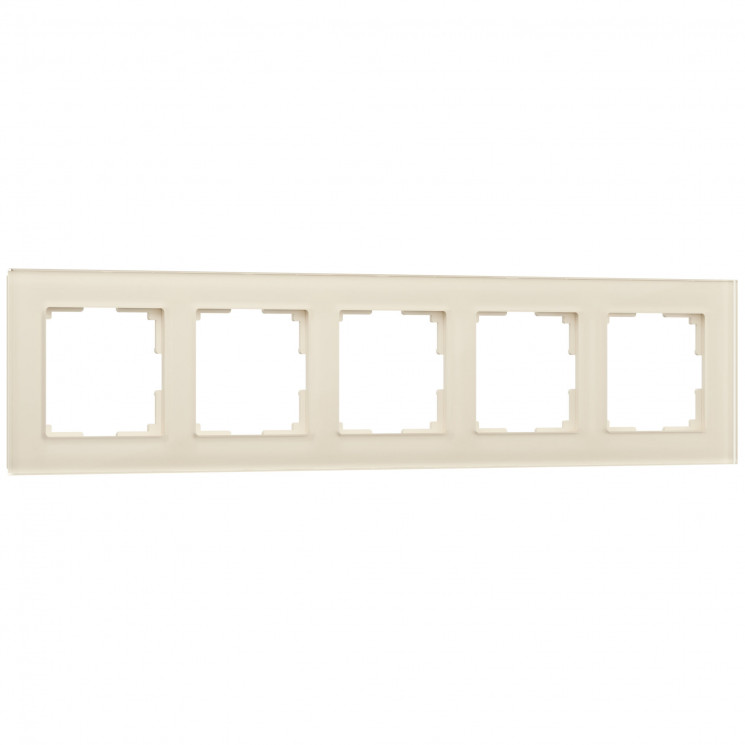 Рамка на 5 постов (молочный, стекло) W0051141 Werkel