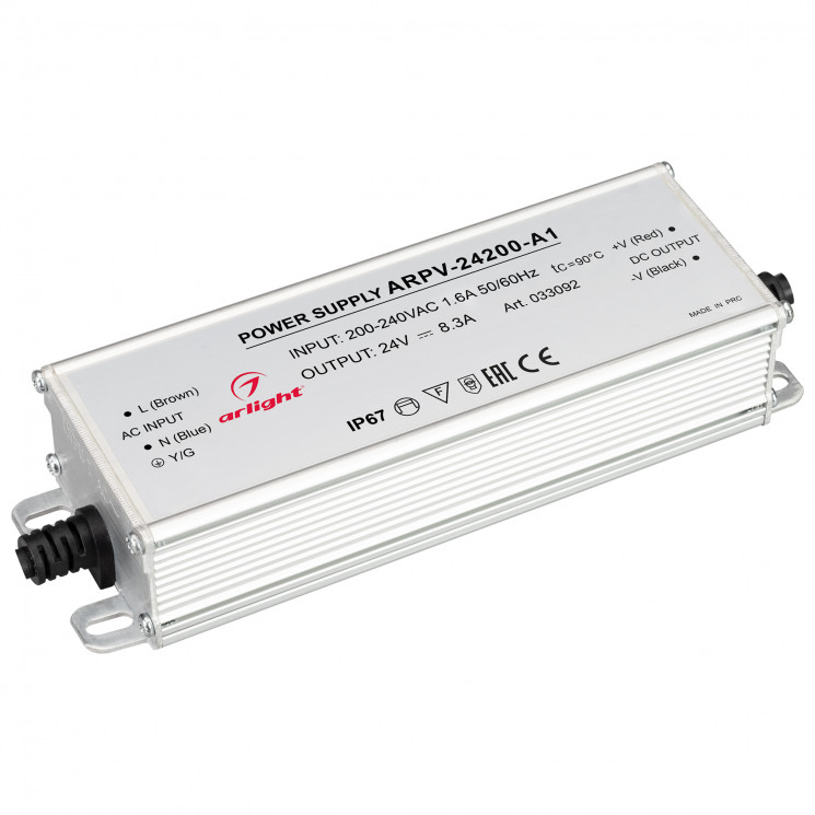 Блок питания Arlight ARPV-24200-A1 24V, 8.3A, 200W IP67 Металл, 3 года 033092