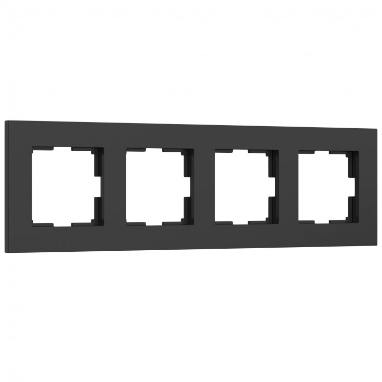 Рамка на 4 поста Slab (черный матовый) Werkel W0042908
