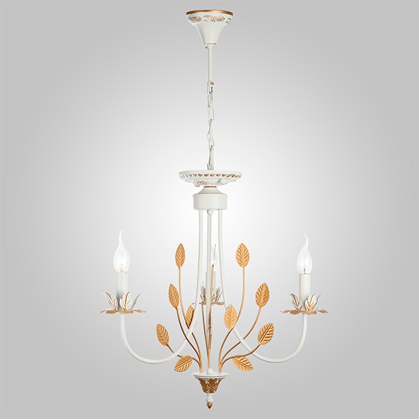 Подвесной светильник  Eurosvet Flora 60023/3 белый с золотом