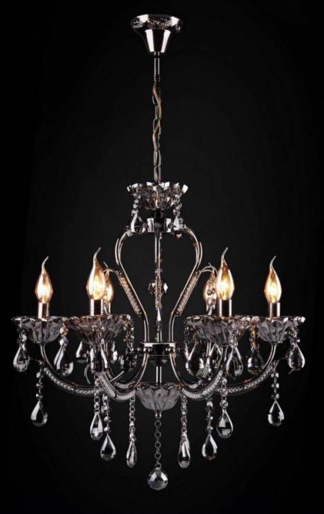 Люстра Eurosvet 3426/6 черный жемчуг/дымчатый хрусталь Strotskis