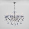 Классическая подвесная люстра с хрусталем Eurosvet Escada 10109/8 хром/лазурный хрусталь Strotskis