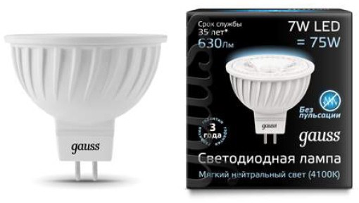 Лампа Gauss LED 101505207 7W GU5.3 4100K