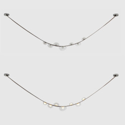 Светильник подвесной Crystal Lux BOSQUE SP7 L3000 BROWN/TRANSPARENT 35Вт 3000К L304 см Ширина 8 см Экокожа/стекло коричневый