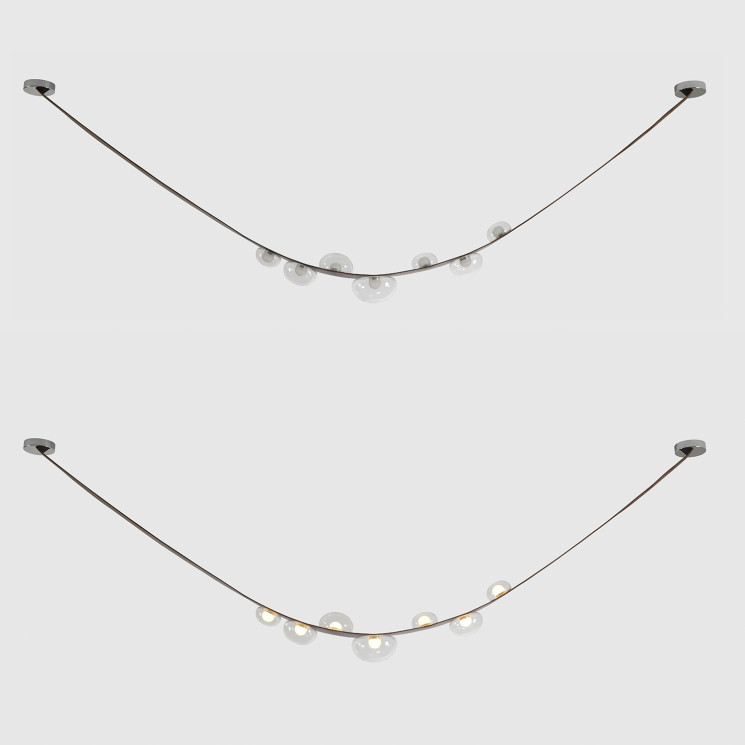 Светильник подвесной Crystal Lux BOSQUE SP7 L3000 BROWN/TRANSPARENT 35Вт 3000К L304 см Ширина 8 см Экокожа/стекло коричневый