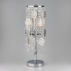 Настольный светильник Eurosvet 01035/2 хром/прозрачный хрусталь Strotskis Flower