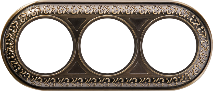Рамка на 3 поста бронза Werkel WL70-frame-03 Antik Runda