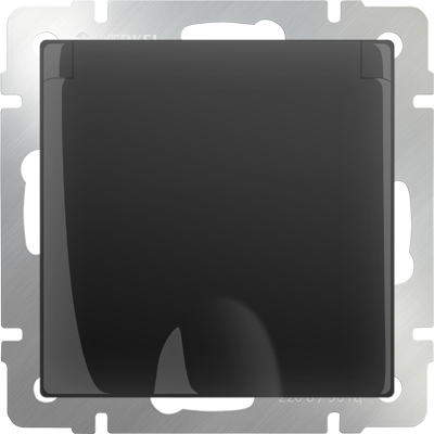 Розетка влагозащ. с зазем. с защит. крышкой и шторками черный матовый Werkel W1171208 (WL08-SKGSC-01-IP44)