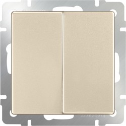 Выключатель двухклавишный проходной шампань Werkel WL11-SW-2G-2W (WL11-SW-2G-2W)