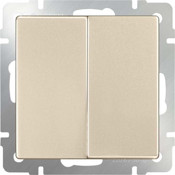 Выключатель двухклавишный проходной шампань Werkel WL11-SW-2G-2W (WL11-SW-2G-2W)