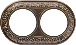 Рамка на 2 поста бронза Werkel WL70-frame-02 Antik Runda