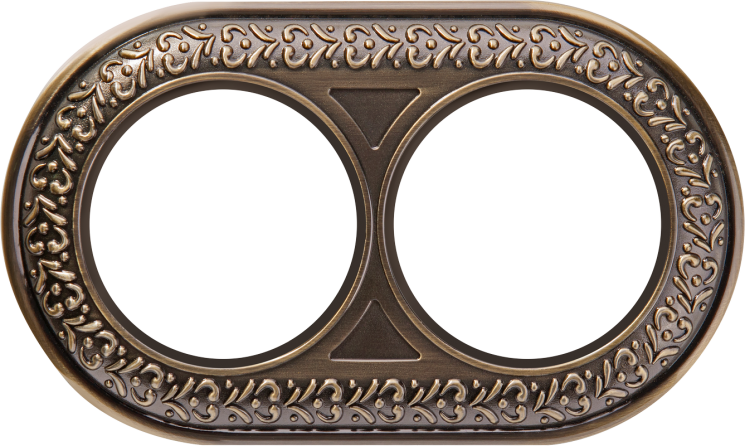 Рамка на 2 поста бронза Werkel WL70-frame-02 Antik Runda